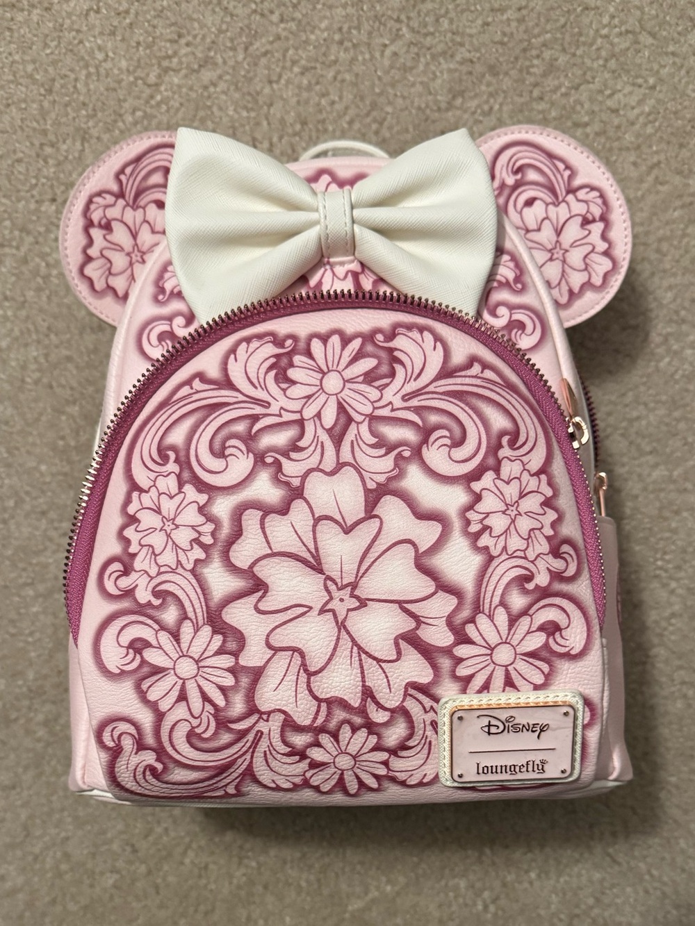BoxLunch Exclusive Loungefly Disney Minnie Mouse Pink Floral Mini Backpack
